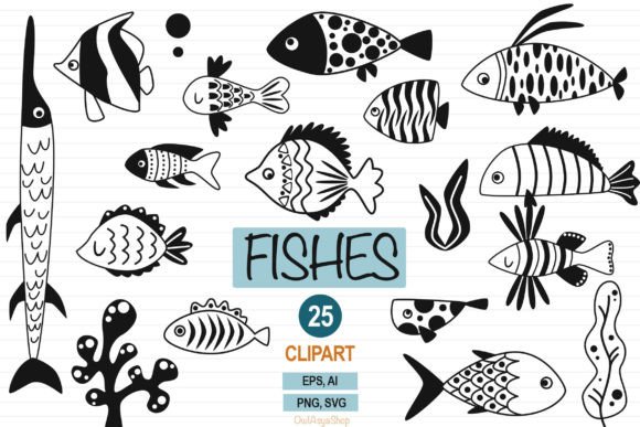 Download Black Fish Clipart, Sea Animals Svg - Animal Collection