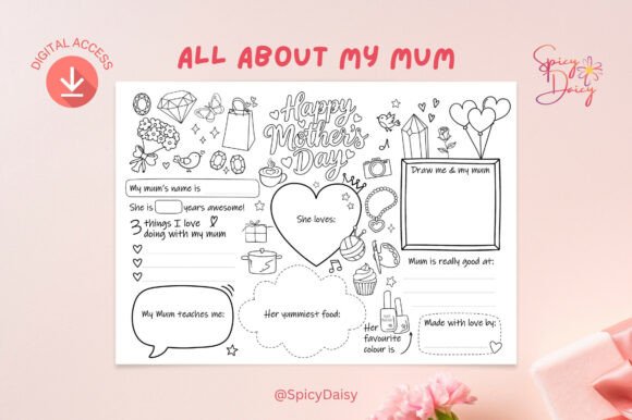 Download Mother’s Day Coloring Worksheet Love Mum - Coloring Collection
