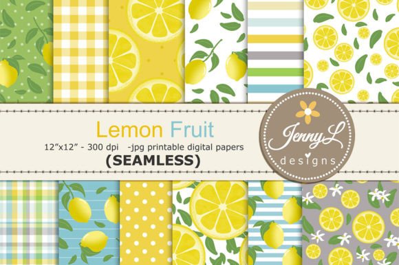 Download Lemon Fruit SEAMLESS Digital Papers - Digital papers Collection