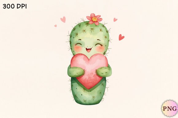 Download Whimsical Cactus Valentine's Day PNG - Premium Resources