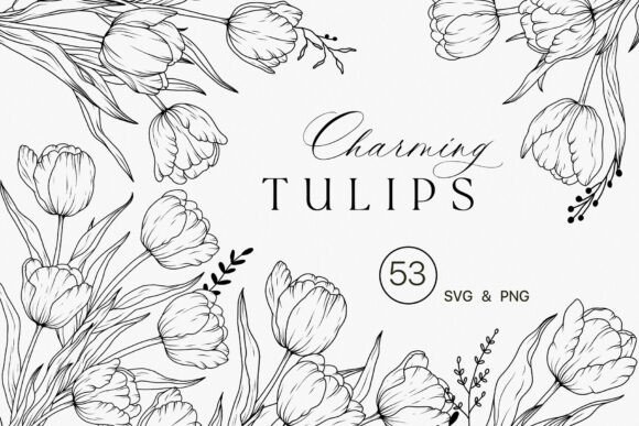 Download Tulip Flower Line Art Clipart SVG - Line art clipart Collection