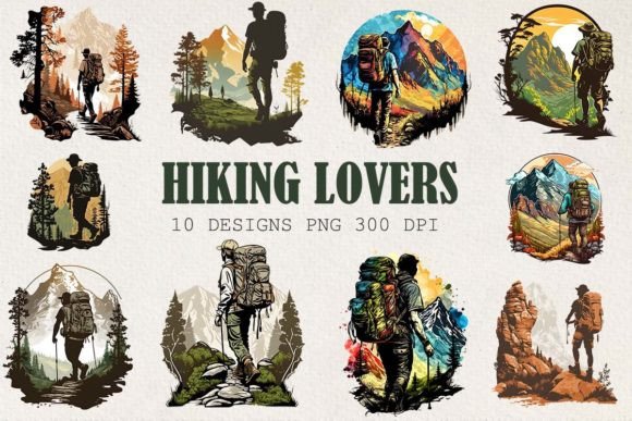 Download Hiking Lovers Clipart Bundle - Premium Bundle